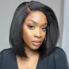 Glueless Kinky Straight 134 Lace Front Wig Short Bob Human Hair Wigs Wear and Go Yaki Straight Brazilian Remy Precked Breaded Wig 240118