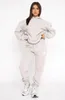 Moda White Fox Designer Sudadera con capucha Mujer Primavera Otoño Jersey Mujer Chándal Sudadera con capucha informal al aire libre y pantalón Bubble Letter Oversived con capucha tamaño s - 3xl