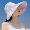 Casquettes de balle plissées Chic vide haut Protection solaire dame chapeau léger femmes casquette Protection du visage approvisionnement extérieur