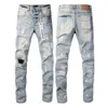 Purple Brand Purple Jeans Herrenjeans High Street Blue Broken Hole Denim-Hosen Distressed Slim Fit Washed-Hose Großhandel 2 Stück 10 % 44