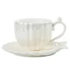 Pearl Shell Coffee Cup European Creative Plate Ceramic Gift Afternoon Tea Set 240129