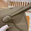 10s Helt handgjorda tygväska Designer Bag Classic Luxury Clamshell 25cm Importerad Togo Cow Leather Exquisite Beeswax Thread Hand Sying With Box