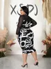 Plus Size Dresses Dress Spring 2024 Wholesale Drop Elegant Chic Slim Fit Long Black Mesh Sleeves Sexy Knee Length