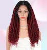 Beauart 4x4quot Suisse Lace Front Faux Locs Perruques tressées sans nœuds avec boucles bohème extrémités synthétiques Dreadlocks tresses perruques54403843573705