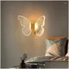 Wall Lamps Butterfly Creative Led Light Bedroom Bedside Aisle Stair Home Decor Lighting Fixtures Drop Delivery Lights Indoor Dh6B2