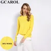 Gcarol Women Candy Knit Jumper Woman 30% wełna Slim Sweater Sprężyna jesień zima miękki odcinek Render Knitover dzianin S-3XL 240202