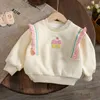 Bébé filles sweat enfants dessin animé imprimé sweats à capuche épaissir pull printemps automne 1 à 6 ans vêtements pour enfants style coréen 240131