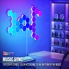 12pcs RGB Intelligent Hexagonal Wall Lamp Color-changing Ambient Night Light DYI Shape Music Rhythm APP Control For Game Room Bedroom