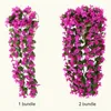 Decoratieve bloemen binnen buiten huisdecoratie simulatie slinger muur hangende plant rotan tuin zijde violet kunstbloem