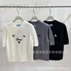 Women's Knits & Tees designer Letter Embroidery Round Neck Knitted Short Sleeve Top Celebrity Style Woolen Sweater 2023 Early Autumn New EBXN