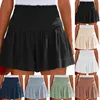 Women's Shorts Womens Shorts-Skirt Trendy Solid Color Ruffle Elastic Waist Summer Hawaiian Casual Trunks Beach Vacation Leisure Bottoms