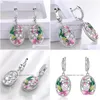 Dangle Kroonluchter Oorbellen Huitan Colorf Bloemmotief Voor Vrouwen Esthetische Bruiloft Bruids Verjaardagscadeau Mode-sieraden Drop Dhxk4