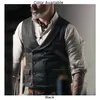 Män överdimensionerade Vneck Vintage Double Breasted Suit Hunting Tweed Vest Fishing Slim Retro Waistcoat Wedding Male 240125