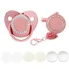 5 set clip per ciuccio per bambini personalizzati in bianco ciuccio in silicone di lusso bling sublimazione manichino capezzolo massaggiagengive nato ciuccio 240125