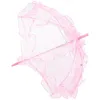 Paraguas Elegante Estilo Occidental Paraguas Encaje Flor Parasol Decoración Boda Novia - Tamaño Pequeño (Rosa)