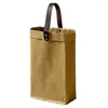 Sacs de rangement Vintage Vin Cadeau Sac Étanche Lavé Kraft Papier Bouteille Écologique Shopping Voyage Réutilisable Fourre-tout