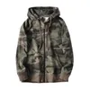 80 Katoenen Badstof Militaire Stijl Heren Camouflage Hoodies 2023 Lente Herfst Camo Patroon Zip Up Sweatshirts Met Capuchon Casual 240127