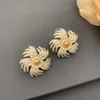 Kolczyki stadninowe Vintage Spinning Snowflake Słoneflower Brooch