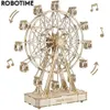 Robotime Rolife 232st Rotertable DIY 3D Ferris Wheel trägodsbyggnadssatser Montering Toy Gift for Children Adult TGN01 240122