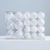 Décoration de fête 6 pièces 7,5 cm 5,5 cm Transparent blanc en plastique boule de Noël ornements incassables décorations d'arbre de Noël suspendus boule