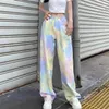 Женские джинсы Брюки с высокой талией S Tie Dye с карманами Брюки для женщин Прямые брюки 2024 Мода Хиппи Качество Оптовая продажа Z