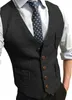 Gilet de costume formel pour hommes, col en V, en Tweed à chevrons, pour robe d'affaires, pour mariage, 240125