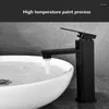 Badezimmer-Waschtischarmaturen, Waschbecken, schwarze Hochtemperaturfarbe, 304 Edelstahl und Kaltwasser-Dual-Mode-Soft-Wasserhahn