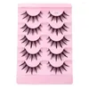 Falsche Wimpern, 5 Paar, thailändisch, nass, 3D-Faux-Nerz, handgefertigt, lange, flauschige Wimpern, dicke Wimpernverlängerung, Augen-Make-up-Tools