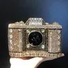 Gold Metal Camera Rhinestone Evening Bag Luxury Women Crystal Prom Clutches Lady Diamond Wedding Party Handbags Shoulder Handbag 240125