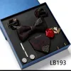 Luxury Quality Tie Set With Necktie Bowtie Pocket Square Cufflinks Tie Clip Brooches For Man Bussiness Wed Party Tie Gift Box 240123