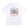 2024 New Men's and Women's Short-sleeved T-shirts High Street Brand Rhudetee American Racing Design Commemorative Los Angeles Loose Half Uajs