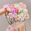 Hair Accessories Bride Flower Crown Hairband Rope Wedding Floral Headband Garland Girl Wreath Elastic Party Cosplay Headpiece