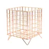 Hooks Office Desktop Storage Organizer Stainless Capacity Iron Wire Mesh Basket For Home