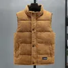 2024 Gilet Veste Hommes Automne Hiver Chaud Sans Manches Manteau Col Montant Rembourré Gilet En Velours Côtelé Vêtements De Travail Mâle Vêtements 5XL 240202