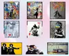 Roliga målningar Street Art Banksy Graffiti Wall Arts Canvas Målning Affisch och tryck Cuadros Väggbilder för heminredning No Fram7368857