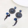 Dangle Earrings Hollow Out Round Flower Vintage Tassel for Women 3 Colour