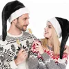 Bérets Chapeau de Père Noël unisexe confortable noir et blanc pour adultes et enfants pour fête de Noël