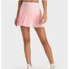 Lu Align Women Tennis Golf Sports High midja veckad kjol inbyggd ficka antislip utomhus jogging fitness shorts citron ll jogger lu-08 2024