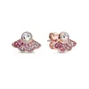 Boucles d'oreilles créoles classiques en argent Sterling 925, or Rose, Collection marguerite, mode pour femmes, Style polyvalent, bijoux exquis