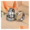 Band Rings Stainless Steel Butterfly Ring Gold Sequin Engagement Wedding Fashion Jewelry For Women Men Will And Sandy Gift Drop Deliv Dhurx