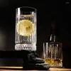 Weingläser 370 ml Whiskybecher Vertikal gestreiftes transparentes Glas Ausländische Bar Biergeist Großhandel Tassen Wasserflasche