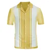 Polos pour hommes 2024 Vêtements d'été Hommes Casual Business Tricoté Polos Polos Mâle Mode Patchwork Contraste Couleur Tricots T-shirts
