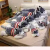 115 cm gigantische hond knuffel zacht gevuld husky lang kussen cartoon dier pop slapen kussen kussen home decor kinderen cadeau 240123