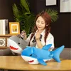 Lovely Fish Shark Shoulder Backpack Bags Schoolbag Plush Toys Stuffed Marine Animals Kids Children Boys Girls Girlfriend Gifts 240201