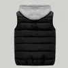 Mens Padded Vest Autumn Winter Hooded Jackets Outerwear Thick Warm Sleeveless Coat Casual Waistcoat Men Clothing Male Navy Tops 240202