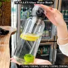 YCALLEY 1000ML2000ML Large Capacity Glass Water Bottle With Tea Compartment Portable Outdoor Sports Home Office Water Bottles 240118