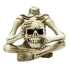 Söt design skelettstaty prydnad kreativ skalle dekoration mini figur halloween barn gåva samlarobjekt 240131