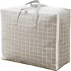Bolsa de almacenamiento de gran capacidad, bolsa de edredón plegable de lino y algodón, impermeable, gruesa, portátil, bolsa de organización de ropa de viaje 240125