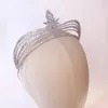 Luxo cúbico zircônia coroa casamento acessórios de cabelo para mulheres fascinator nupcial headbands menina aniversário diademas jóias 240130
