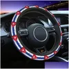 Capas de volante Ers 38cm Carro Er Cuba Bandeira Elástica Trança na Decoração Moda Acessório Móvel Drop Delivery Automóveis Mot Ot04K